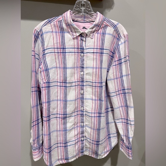 Women’s Tommy Bahama 100% Linen Long Sleeve Button Down Size Medium. - Picture 1 of 15